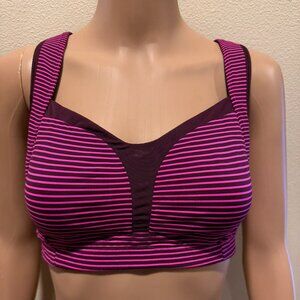 Lululemon Energy Bra – Striped Pink & Plum – Size 4